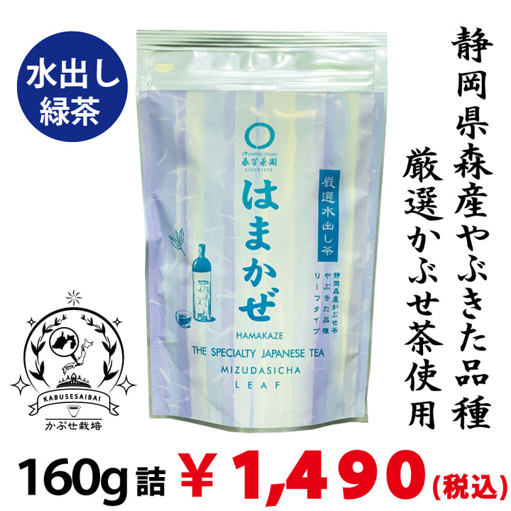 【静岡森産】水出しでカフェインを少なく!水出し緑茶「はまかぜ」160g詰 ※ネコポス便不可