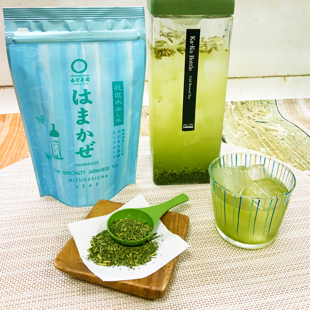 【静岡森産】 水出し緑茶「はまかぜ」160g詰&カークボトルセット