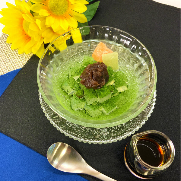 しゅんぽうカフェ期間限定メニュー「抹茶あんみつ＆厳選新茶セット」スタートです