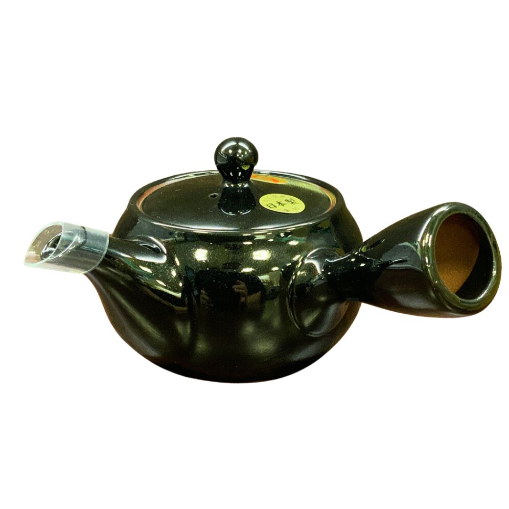 Tokoname Obi Ami teapot black glaze star pattern 390ml