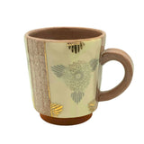 京焼・清水焼　志野花三島マグカップ　350ml