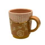 京焼・清水焼　釉彩三島詰唐草マグカップ　ピンク　350ml