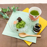 2025年度産摘みたて新茶　静岡牧之原産深蒸しかぶせ煎茶「つゆひかり」と 「抹茶あんみつ」セット