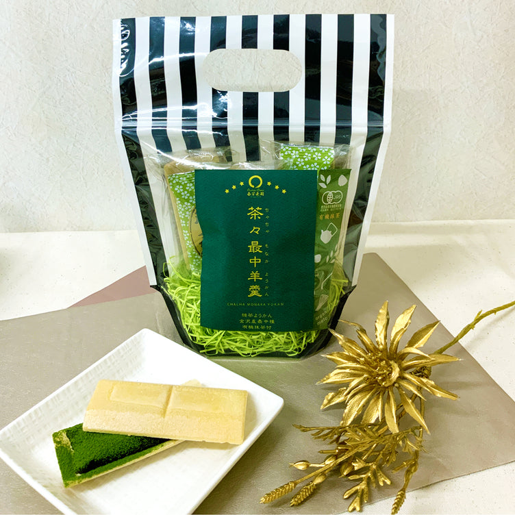 新商品！！【スティック有機抹茶付】茶々最中羊羹　３個入　※ネコポス便不可