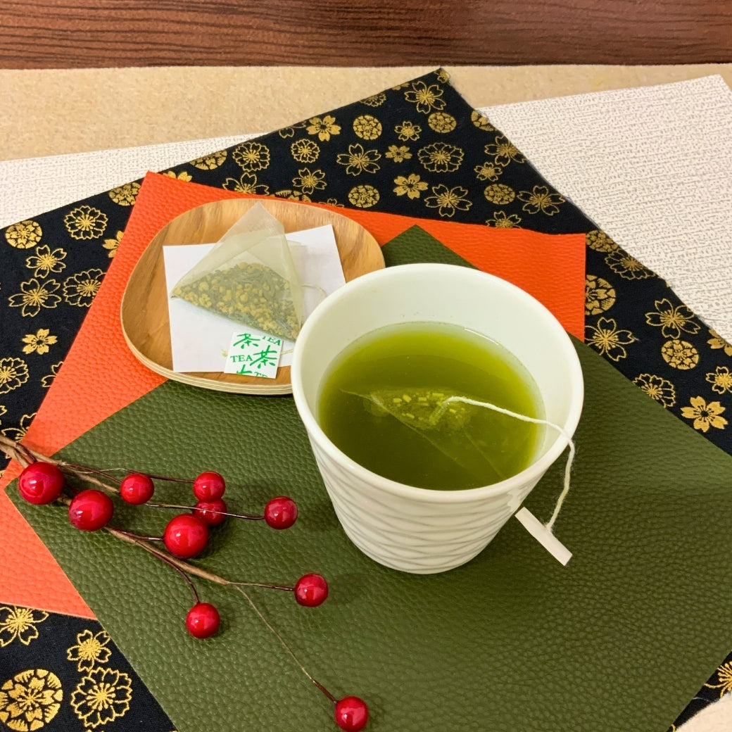贈答箱入！緑茶・ほうじ茶・抹茶入玄米茶「三種の紐付きティーバッグセット」※ネコポス便不可