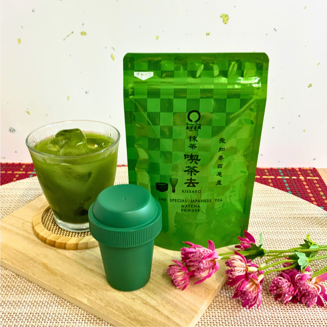【加賀山中塗】抹茶シェイカー＆【愛知県西尾産】抹茶「喫茶去」セット※ネコポス便不可
