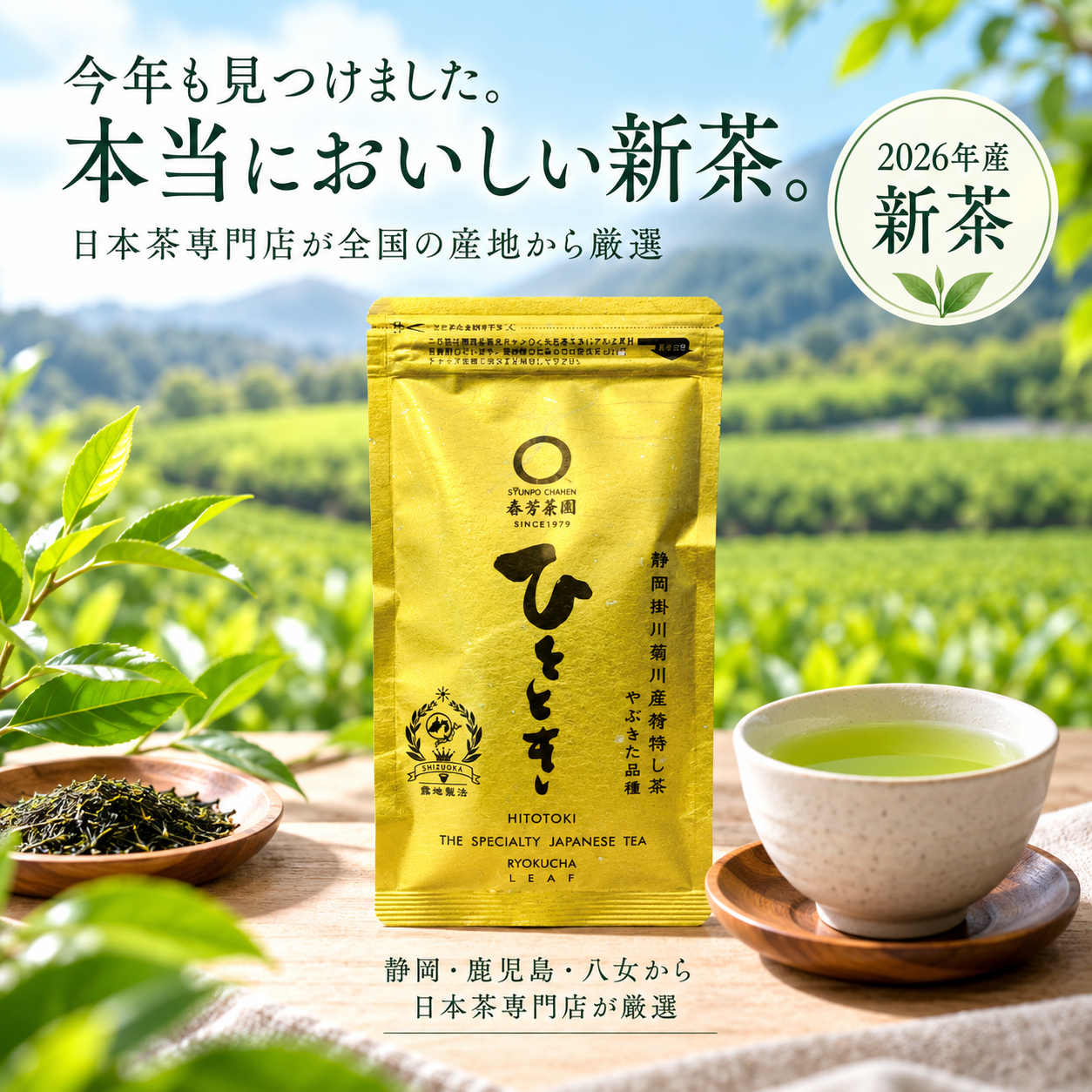 今年も見つけました。本当においしい新茶。日本茶専門店が全国の産地から厳選した2026年産新茶