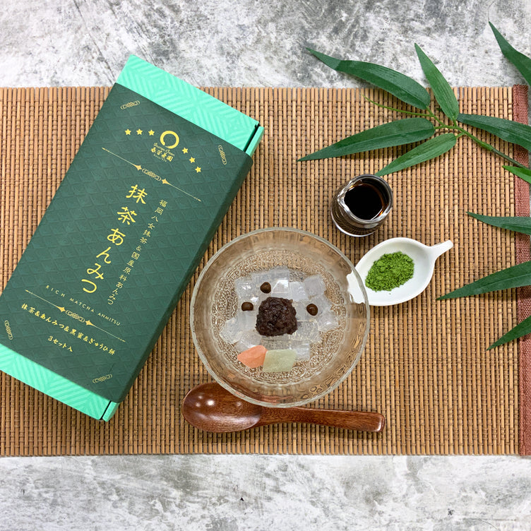 [Using Fukuoka Yame matcha & domestic ingredients] Matcha anmitsu (3 pieces)