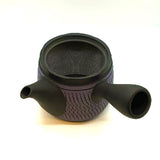 Tokoname-yaki black purple tochiri pattern obi net teapot 400ml