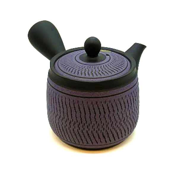 Tokoname-yaki black purple tochiri pattern obi net teapot 400ml