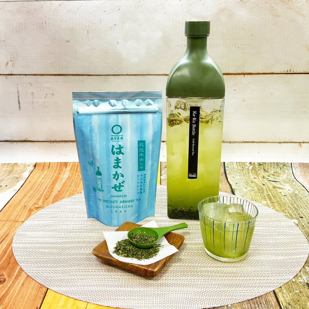 【静岡森産】 水出し緑茶「はまかぜ」160g詰＆カークボトルセット